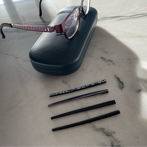 Bulova Kalamata Eye Glasses Frames purple with interchangeable arms - Picture 5 of 7